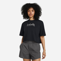 Áo Thun Nữ Under Armour Boxy Crop Branded - Đen