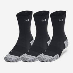 Under Armour Armourdry Cushion 3 Pack Crew Hi-Quarter Socks - Black