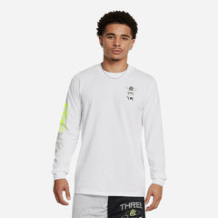 Men's Under Armour Heavyweight Verbiage Long Sleeve Tee - White