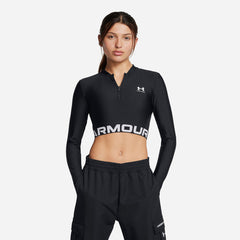 Áo Tay Dài Nữ Under Armour Heatgear Rib 1/4 Zip - Đen