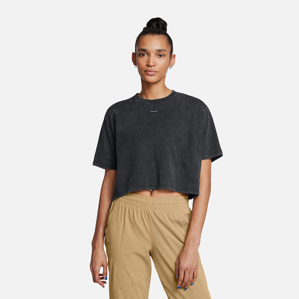 Áo Thun Nữ Under Armour Wash Logo Boxy Crop - Supersports Vietnam