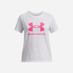 Girls' Under Armour Big Logo Short Sleeve T-Shirt - White