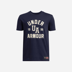 Áo Thun Tay Ngắn Bé Trai Under Armour Varsity Logo Short Sleeve - Xanh Navy