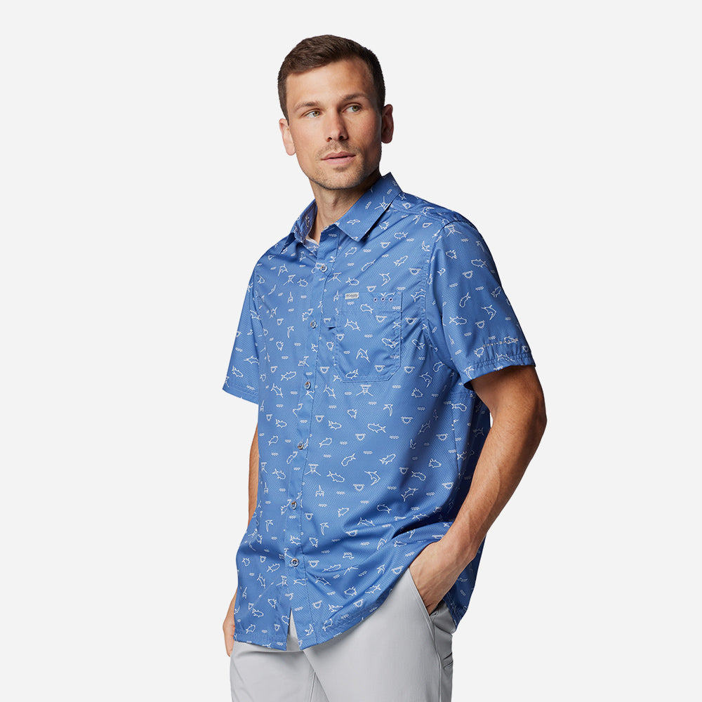 Áo Sơ Mi Tay Ngắn Nam Columbia Super Slack Tide™ Camp - Xanh Dương - Supersports Vietnam