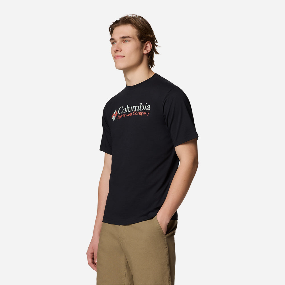 Áo Thun Tay Ngắn Nam Columbia Csc Basic Logo™ Sleeve - Đen - Supersports Vietnam