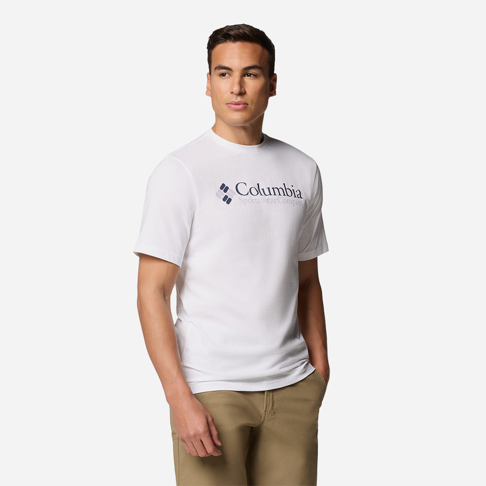 Áo Thun Tay Ngắn Nam Columbia Csc Basic Logo™ Sleeve - Trắng - Supersports Vietnam