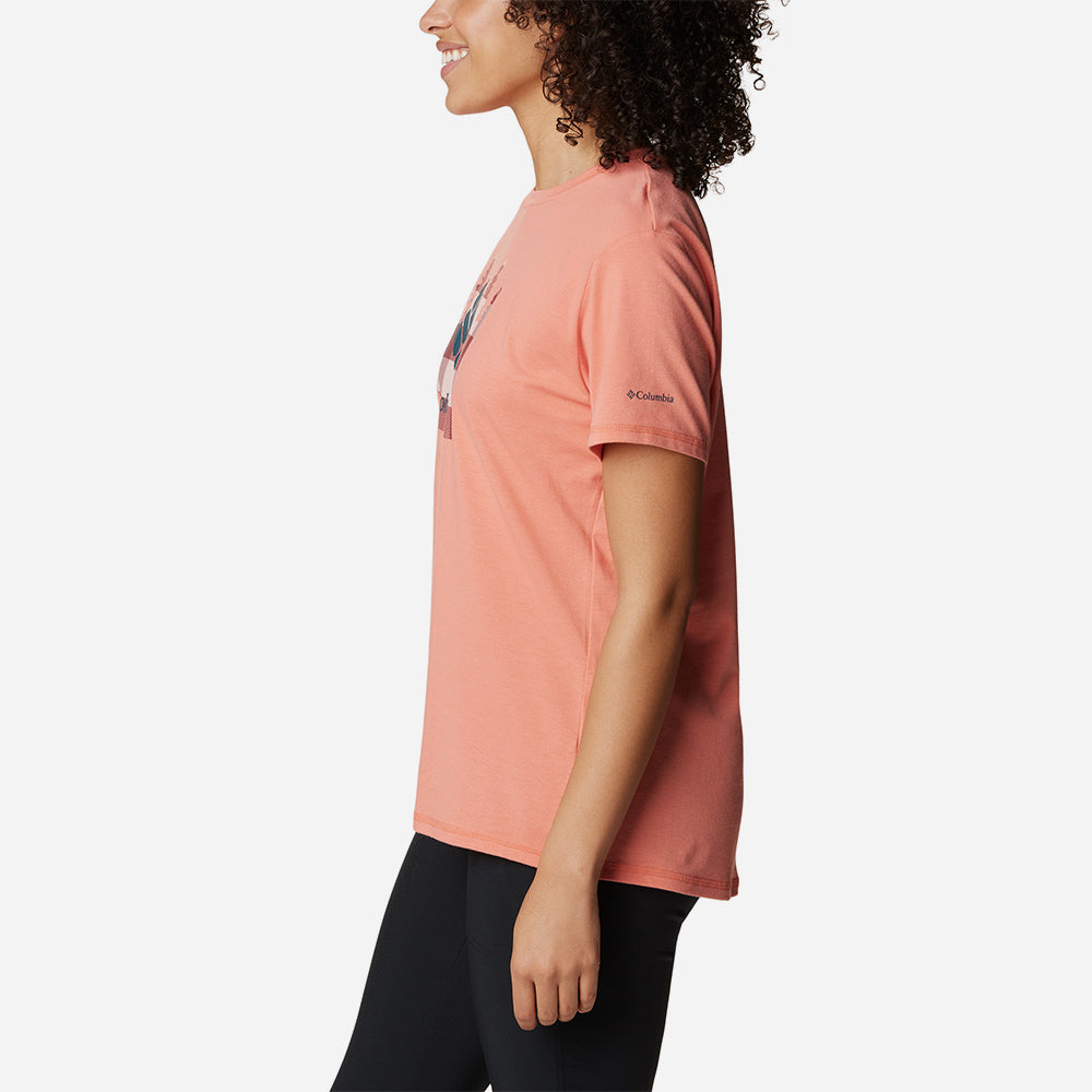 Áo Thun Ngắn Tay Chống Nắng Nữ Columbia Sun Trek™ Graphic - Cam - Supersports Vietnam