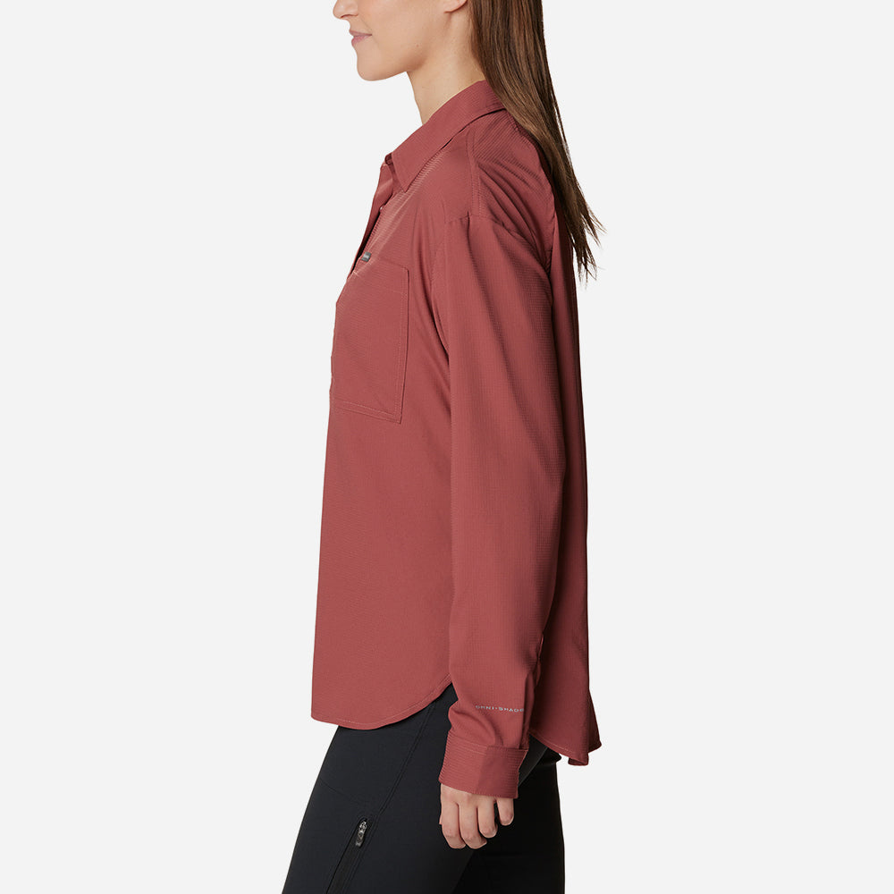 Áo Sơ Mi Tay Dài Nữ Columbia Silver Ridge Utility™ - Đỏ - Supersports Vietnam