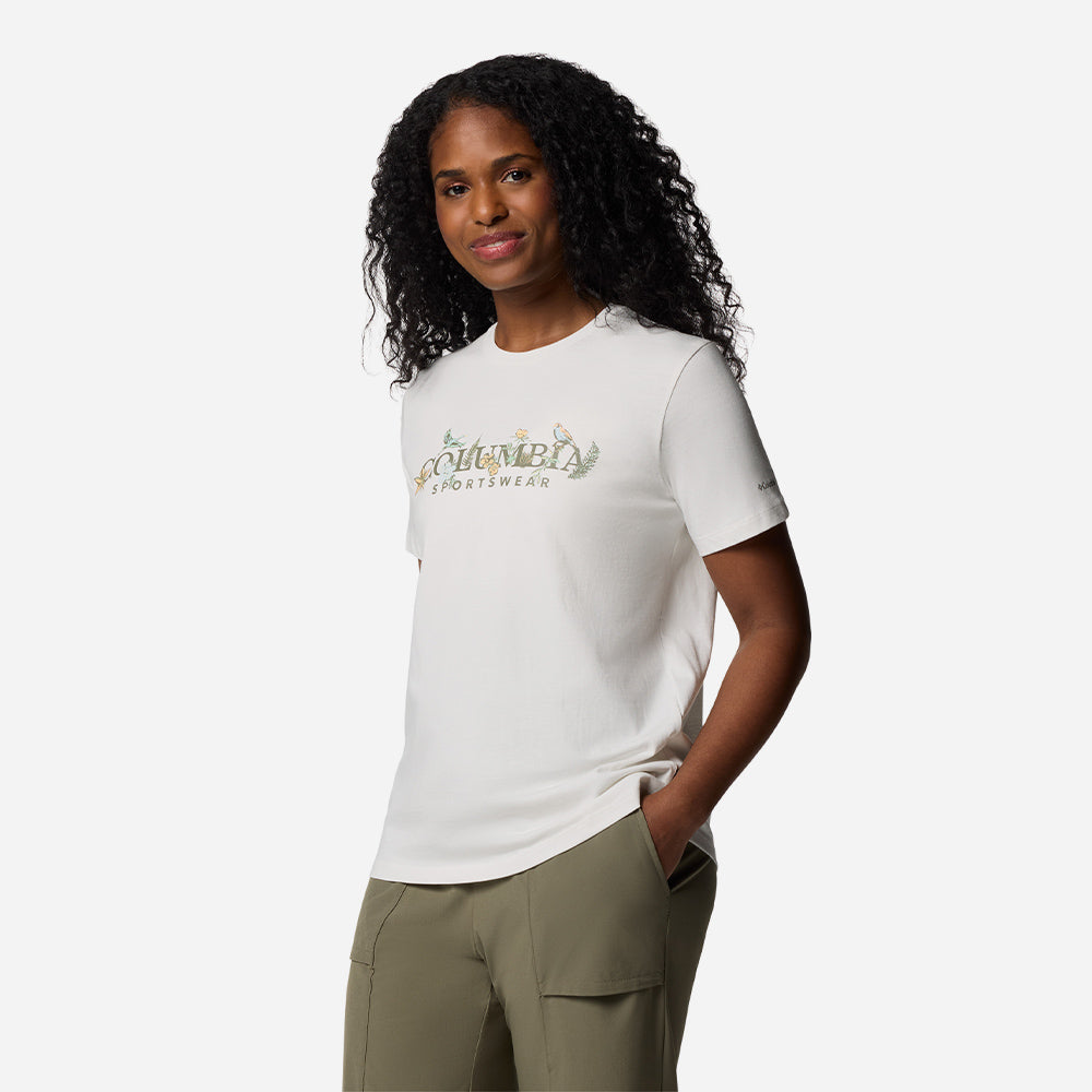 Áo Thun Tay Ngắn Nữ Columbia Boundleshort Sleeve Beauty™ Logo Short Sleeve - Trắng - Supersports Vietnam