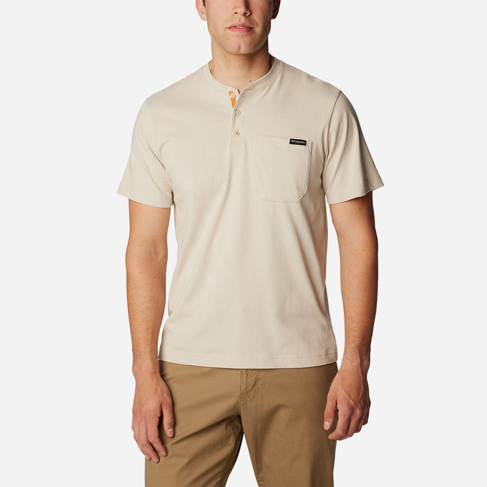 Áo Thun Tay Ngắn Nam Columbia Landroamer™ Short Sleeve Henley - Be - Supersports Vietnam