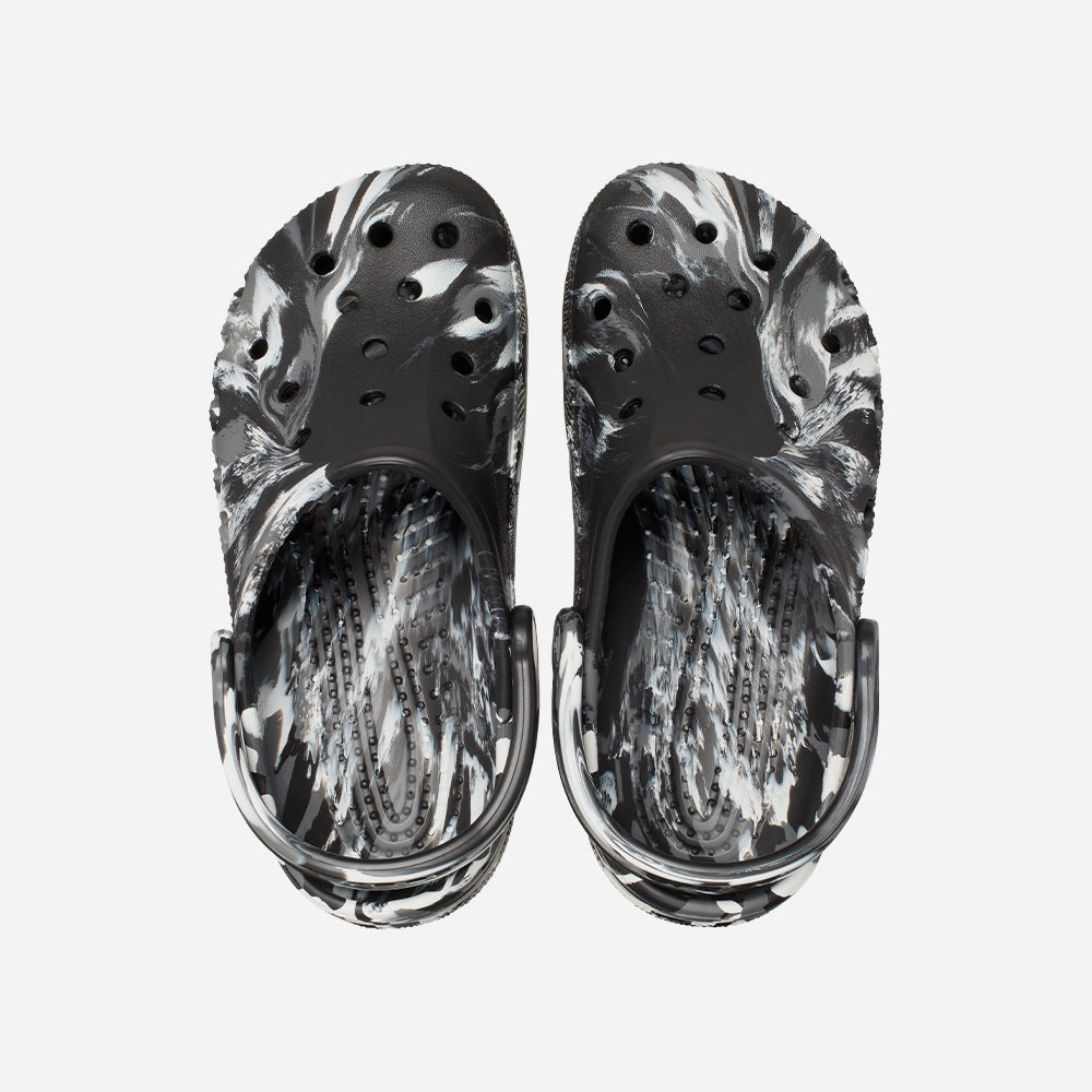 Giày Clog Unisex Crocs Baya Marbled - Đen - Supersports Vietnam