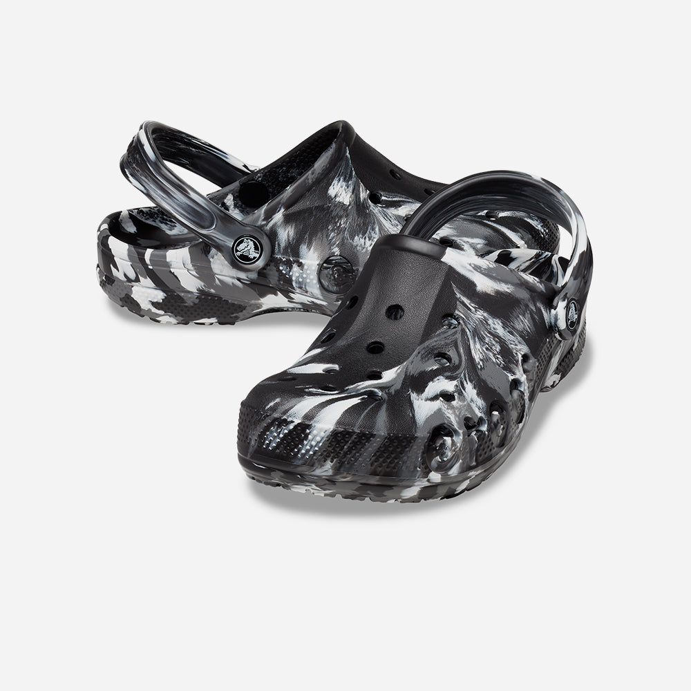 Giày Clog Unisex Crocs Baya Marbled - Đen - Supersports Vietnam