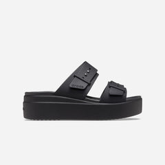 Giày Đế Xuồng Nữ Crocs Brooklyn Buckle Low - Đen