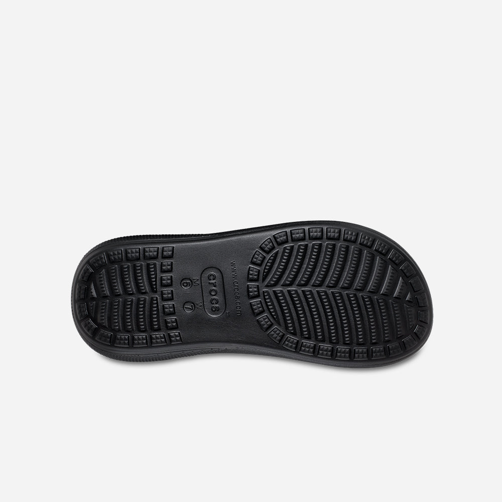 Dép Quai Ngang Unisex Crocs Classic Crush - Đen - Supersports Vietnam