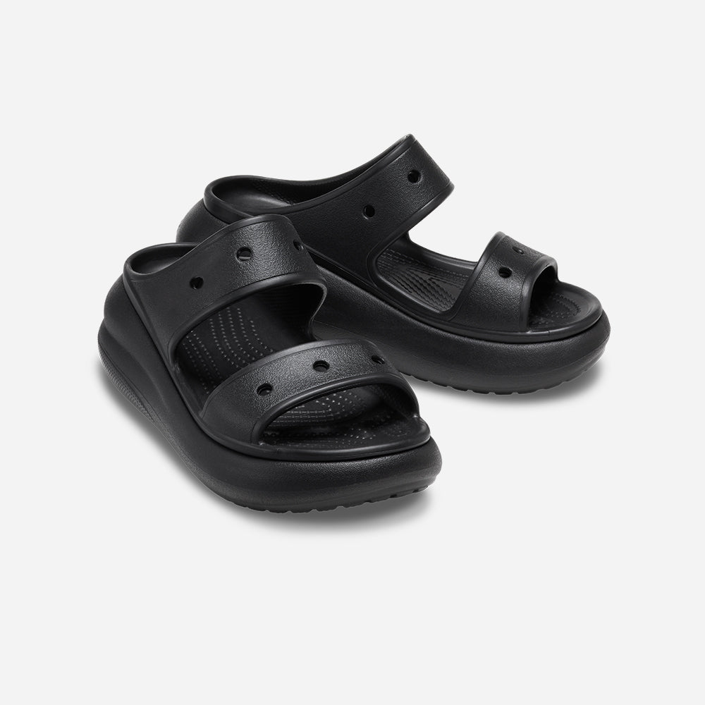 Dép Quai Ngang Unisex Crocs Classic Crush - Đen - Supersports Vietnam