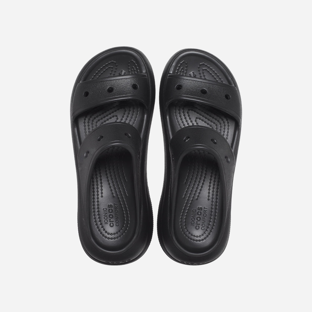 Dép Quai Ngang Unisex Crocs Classic Crush - Đen - Supersports Vietnam