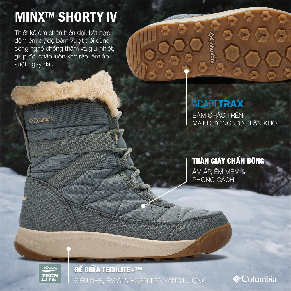 Giày Leo Núi Nữ Columbia Minx™ Shorty IV (Giày Đi Tuyết) - Xám - Supersports Vietnam