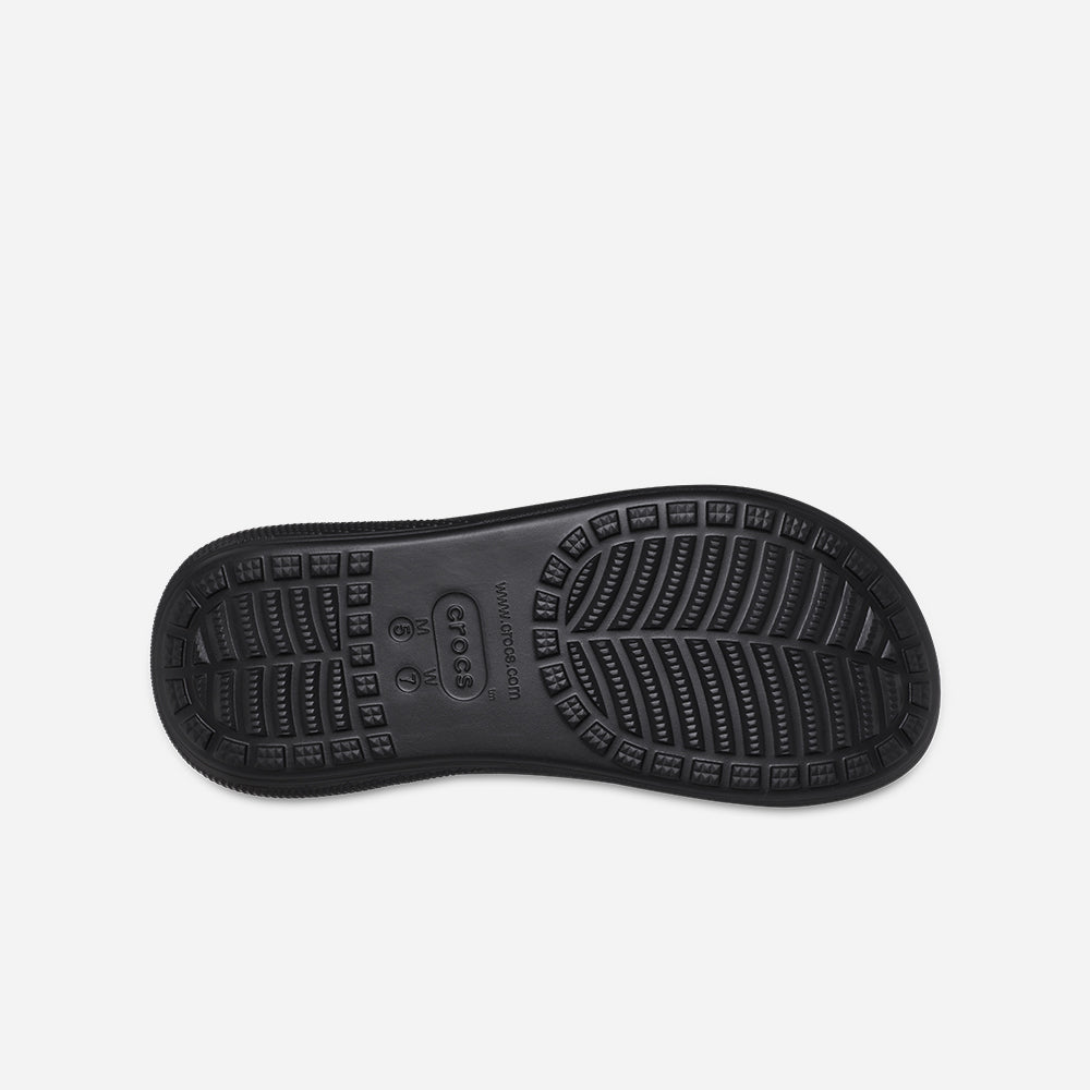 Dép Quai Ngang Unisex Crocs Crush - Đen - Supersports Vietnam