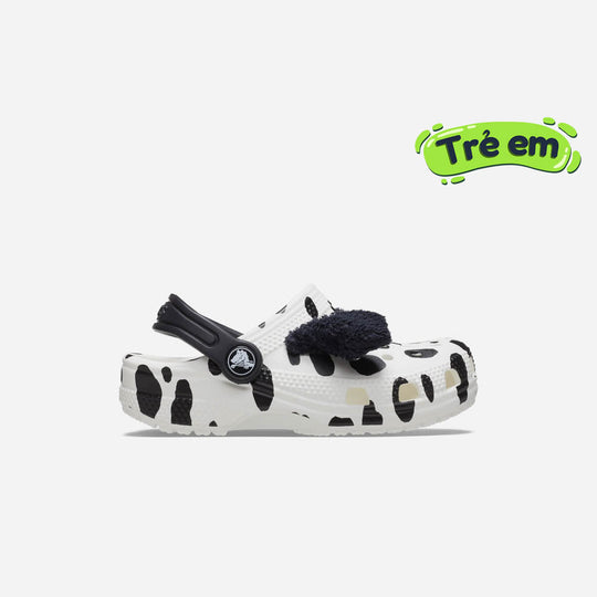 Giày Clog Trẻ Em Crocs Classic I Am Dalmatian - Trắng