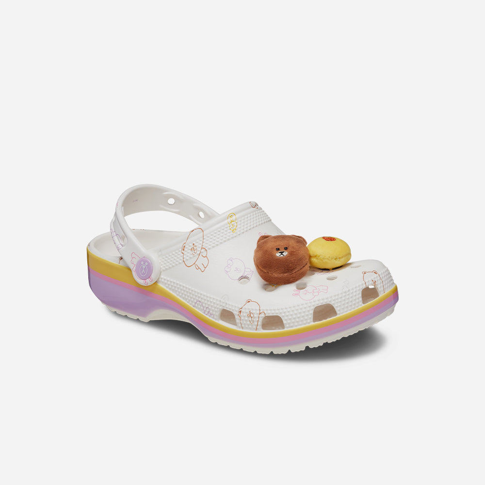 Giày Clog Unisex Crocs Classic Line Friends - Trắng - Supersports Vietnam