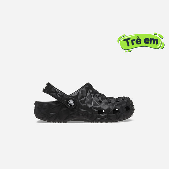 Giày Clog Trẻ Em Crocs Classic Geometric - Đen