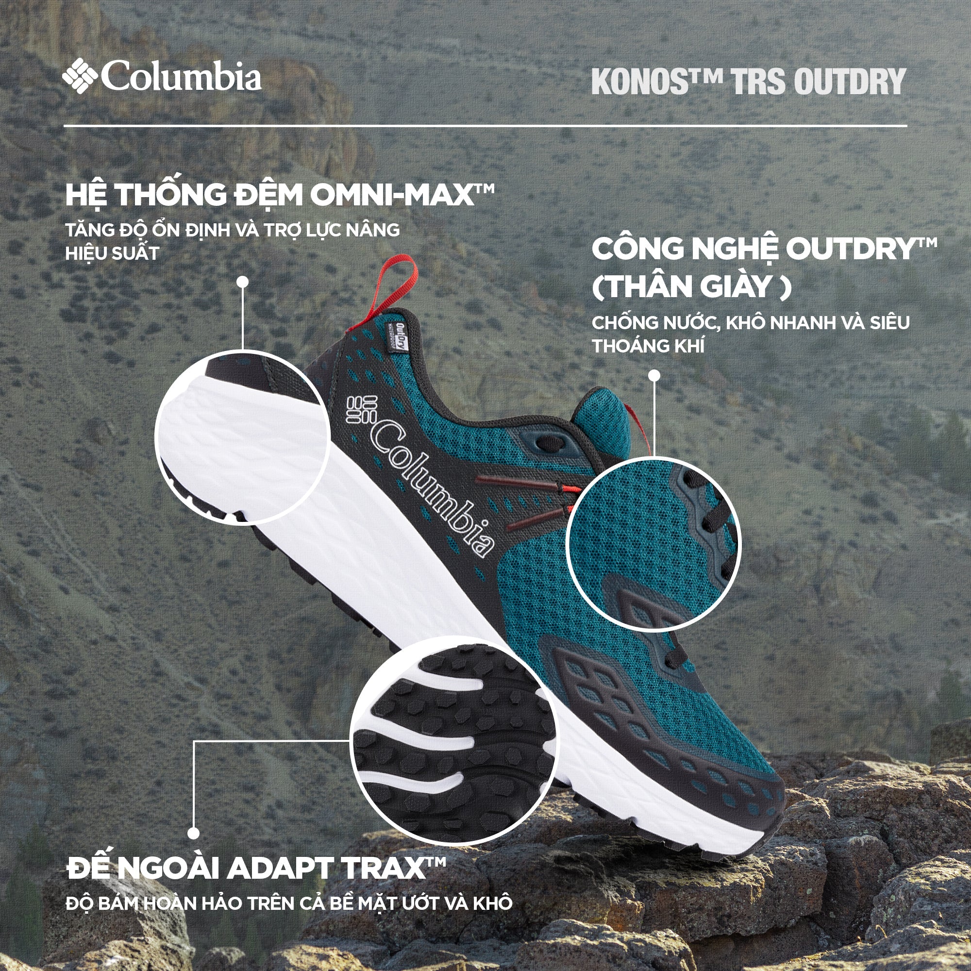 Giày Chạy Trail Nam Columbia Konos™ Trs Outdry - Xanh Dương - Supersports Vietnam