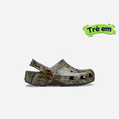 Giày Clog Trẻ Em Crocs Classic Realtree Apx - Xanh Quân Đội