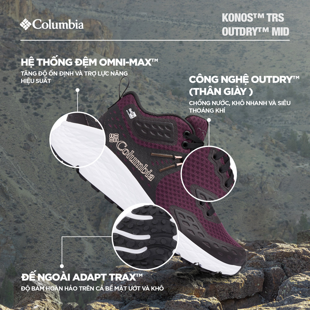 Giày Chạy Trail Nữ Columbia Konos™ Trs Outdry™ Mid - Tím - Supersports Vietnam