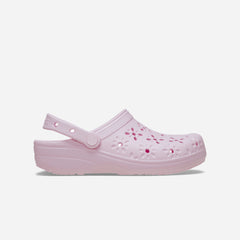 Giày Clog Unisex Crocs Classic Floral Cutout - Hồng