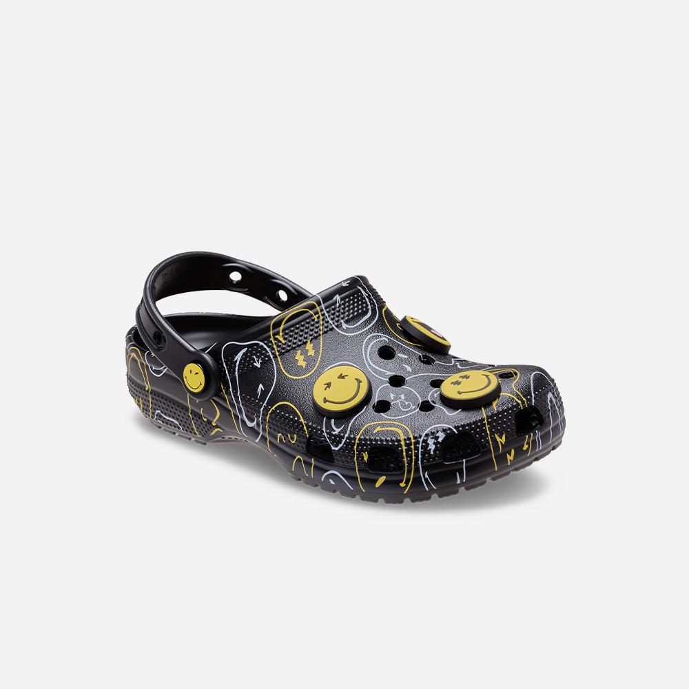Giày Clog Unisex Crocs Classic Smiley - Đen - Supersports Vietnam