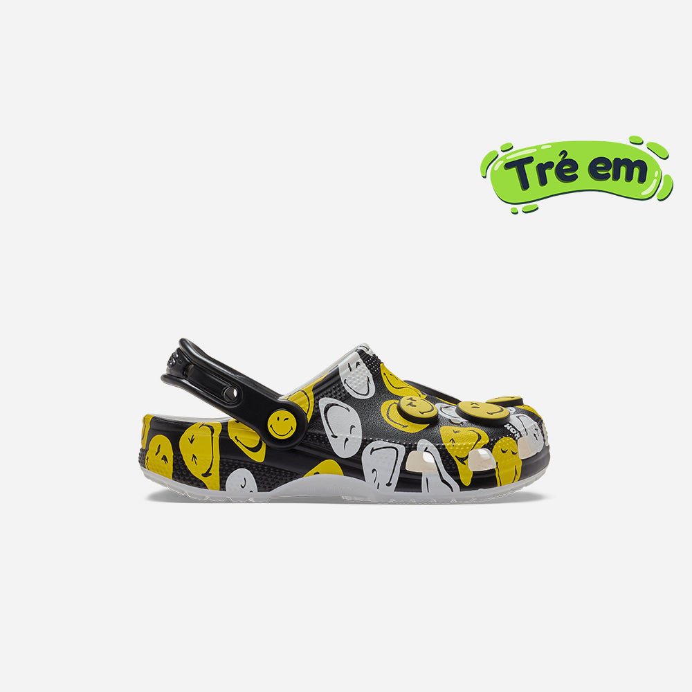 Giày Clog Trẻ Em Crocs Classic Smiley - Vàng