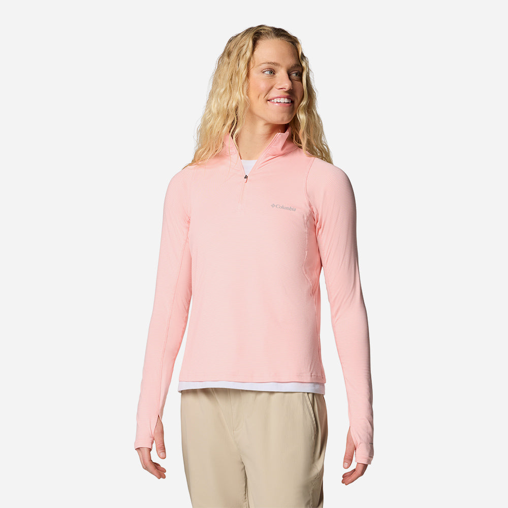 Áo Thun Dài Tay Nữ Columbia Weekend Ascent™ Half Zip - Hồng - Supersports Vietnam