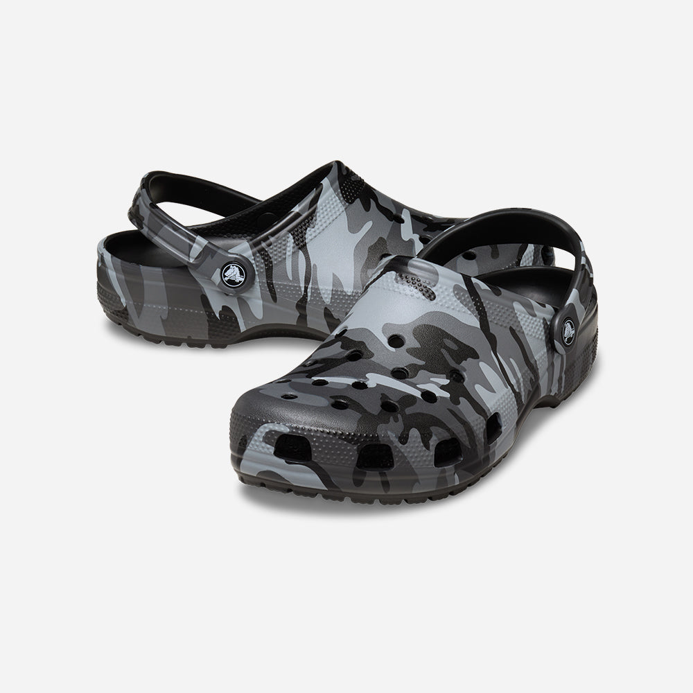 Giày Clog Unisex Crocs Classic Camouflage - Đen - Supersports Vietnam