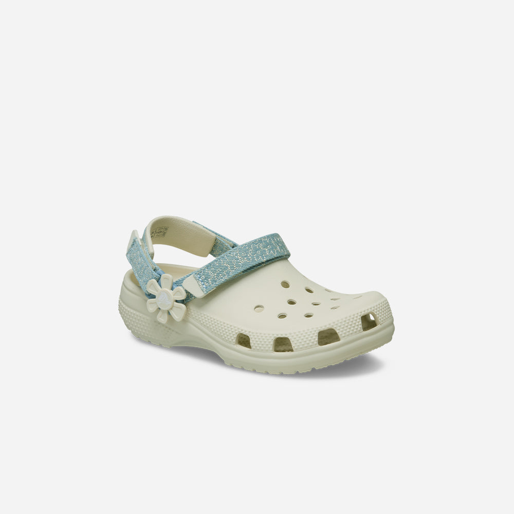 Giày Clog Trẻ Em Crocs Classic Denim Flower - Be - Supersports Vietnam