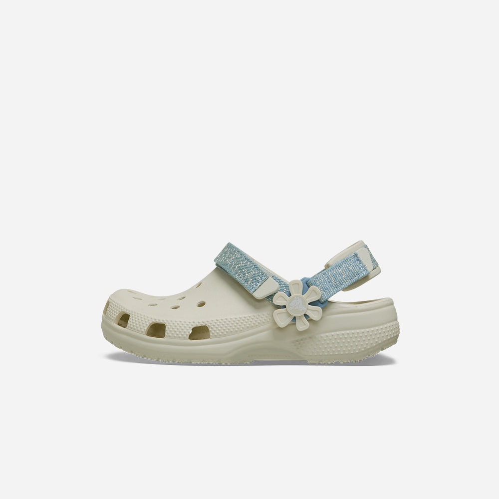 Giày Clog Trẻ Em Crocs Classic Denim Flower - Be - Supersports Vietnam