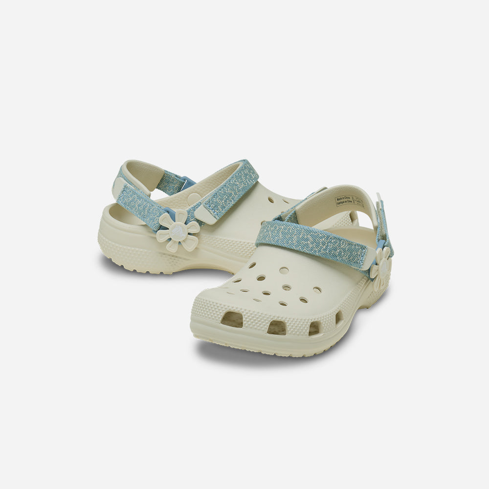 Giày Clog Trẻ Em Crocs Classic Denim Flower - Be - Supersports Vietnam