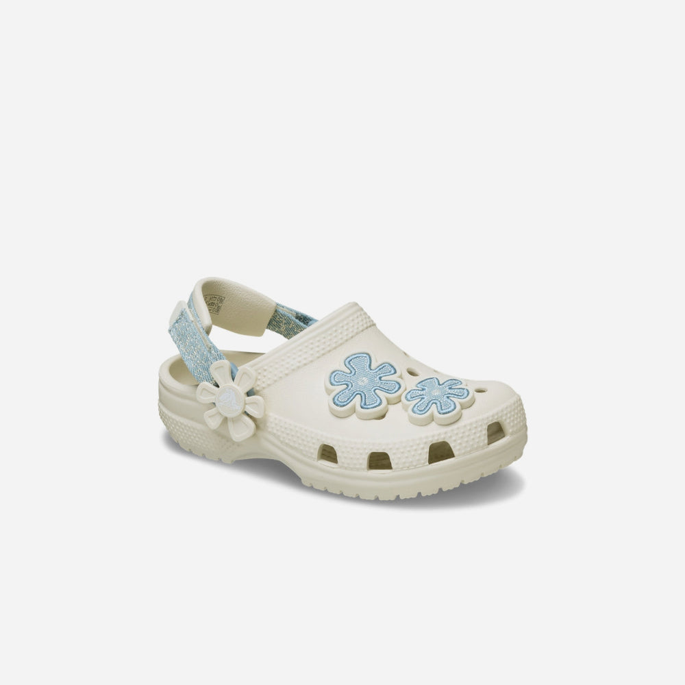 Giày Clog Trẻ Em Crocs Classic Denim Flower - Be - Supersports Vietnam