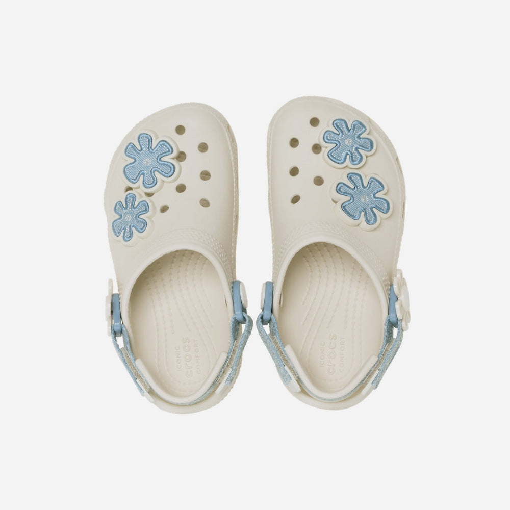 Giày Clog Trẻ Em Crocs Classic Denim Flower - Be - Supersports Vietnam