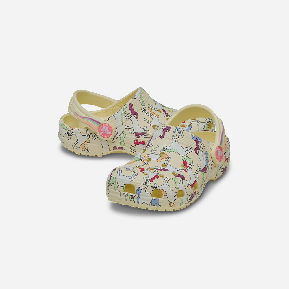 Giày Clog Trẻ Em Crocs Classic Unicorn Graphic - Vàng - Supersports Vietnam