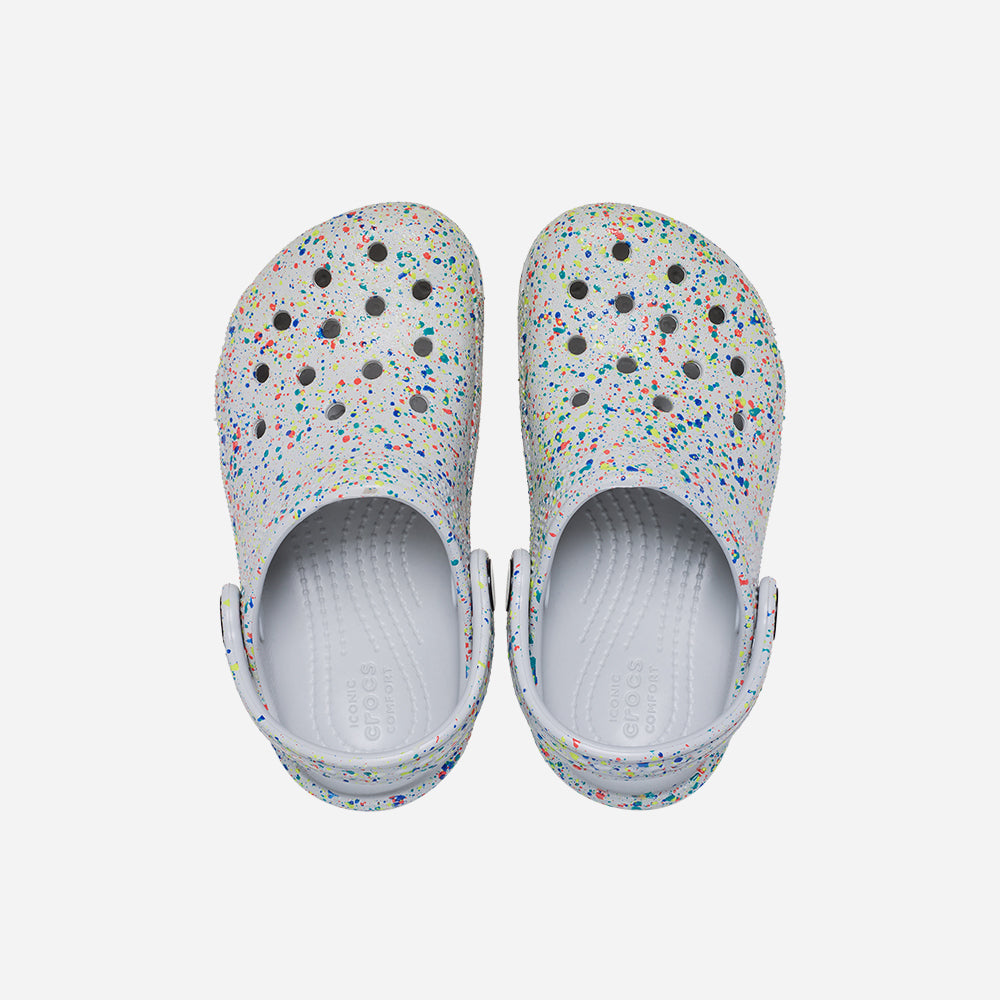Giày Clog Trẻ Em Crocs Classic Glow Paint Splatter - Xám - Supersports Vietnam