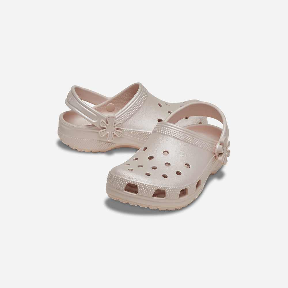 Giày Clog Trẻ Em Crocs Classic Pearl Shine - Hồng - Supersports Vietnam