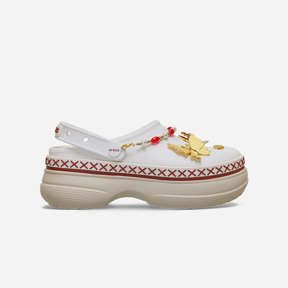Giày Clog Unisex Crocs Classic Stacked Crimson Gallop - Trắng - Supersports Vietnam
