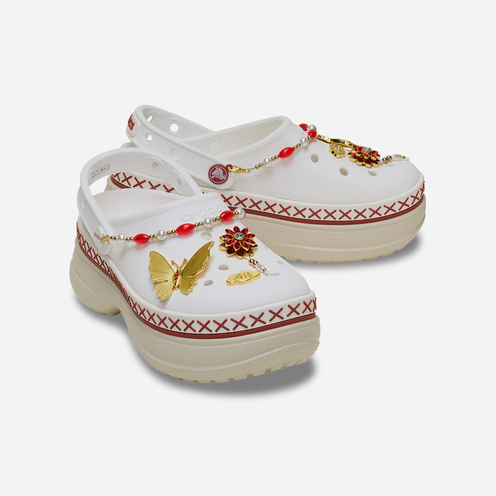 Giày Clog Unisex Crocs Classic Stacked Crimson Gallop - Trắng - Supersports Vietnam