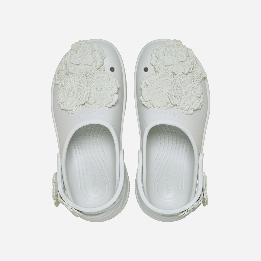 Giày Clog Unisex Crocs Classic Stacked Lace Floral - Trắng - Supersports Vietnam