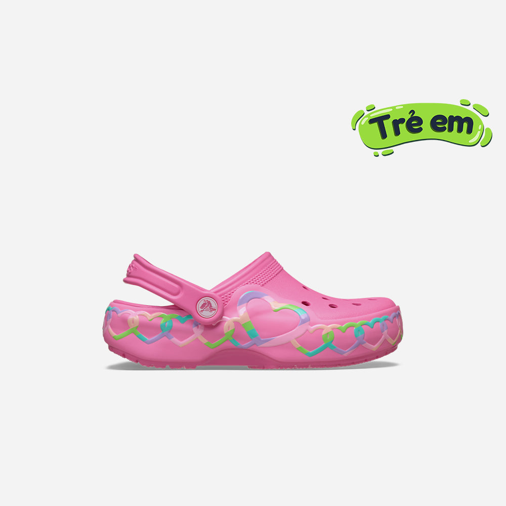 Giày Clog Trẻ Em Crocs Classic Heart Lights - Hồng - Supersports Vietnam