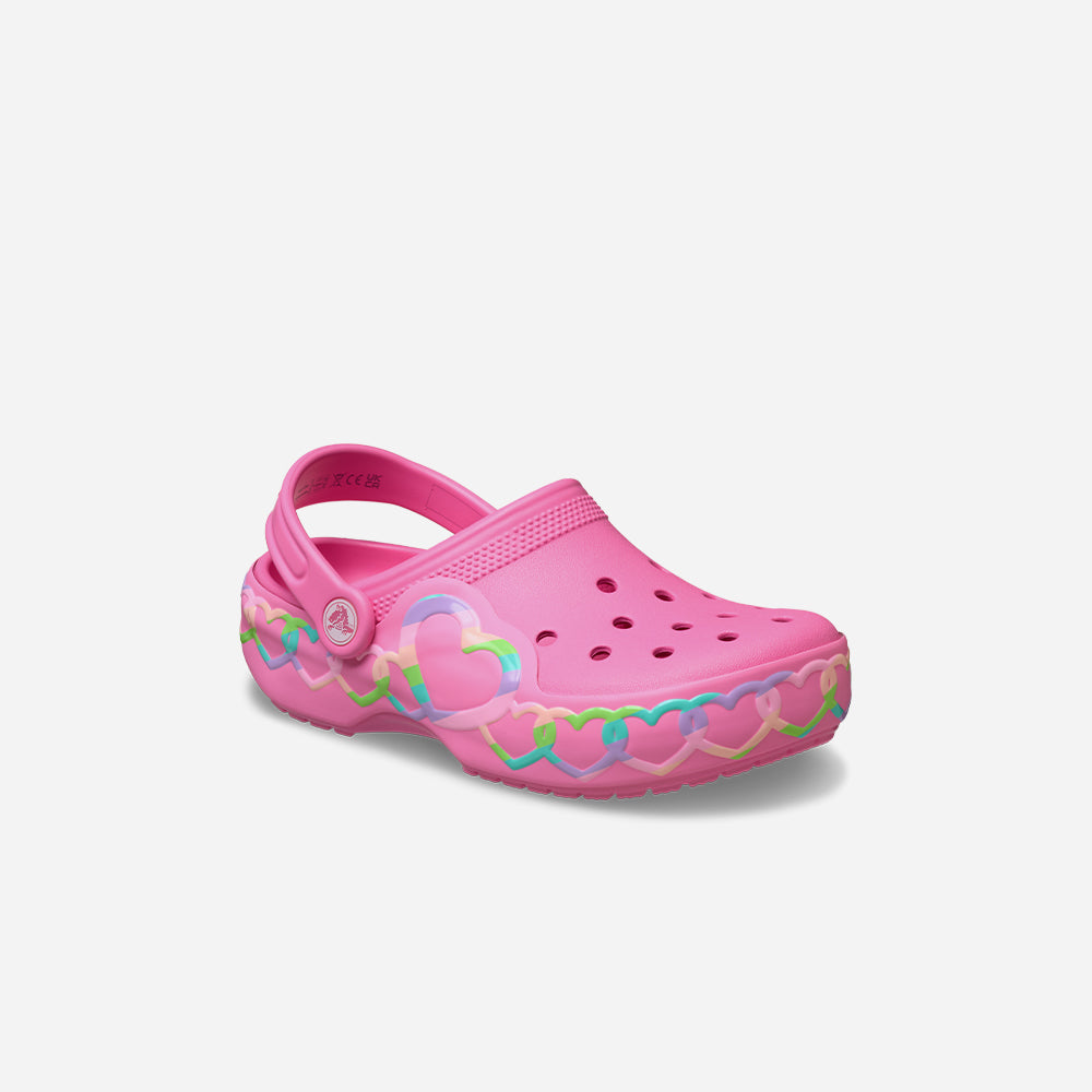 Giày Clog Trẻ Em Crocs Classic Heart Lights - Hồng - Supersports Vietnam
