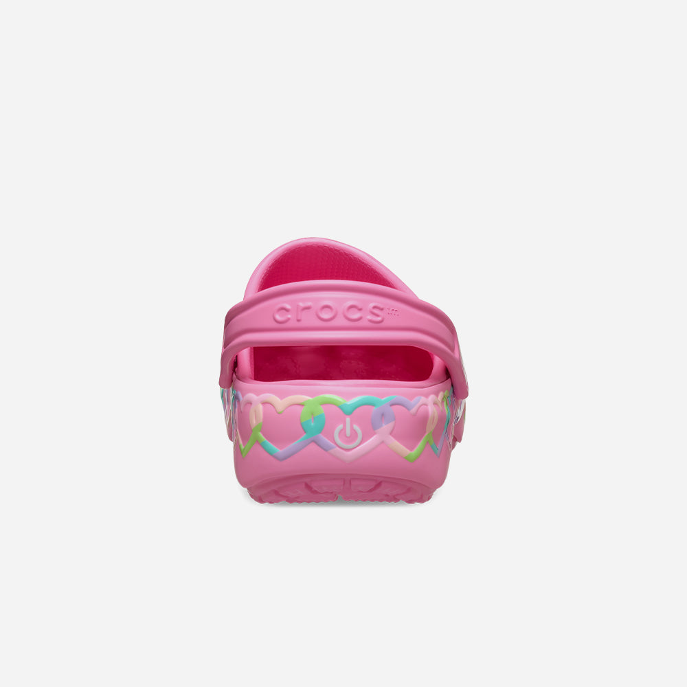Giày Clog Trẻ Em Crocs Classic Heart Lights - Hồng - Supersports Vietnam