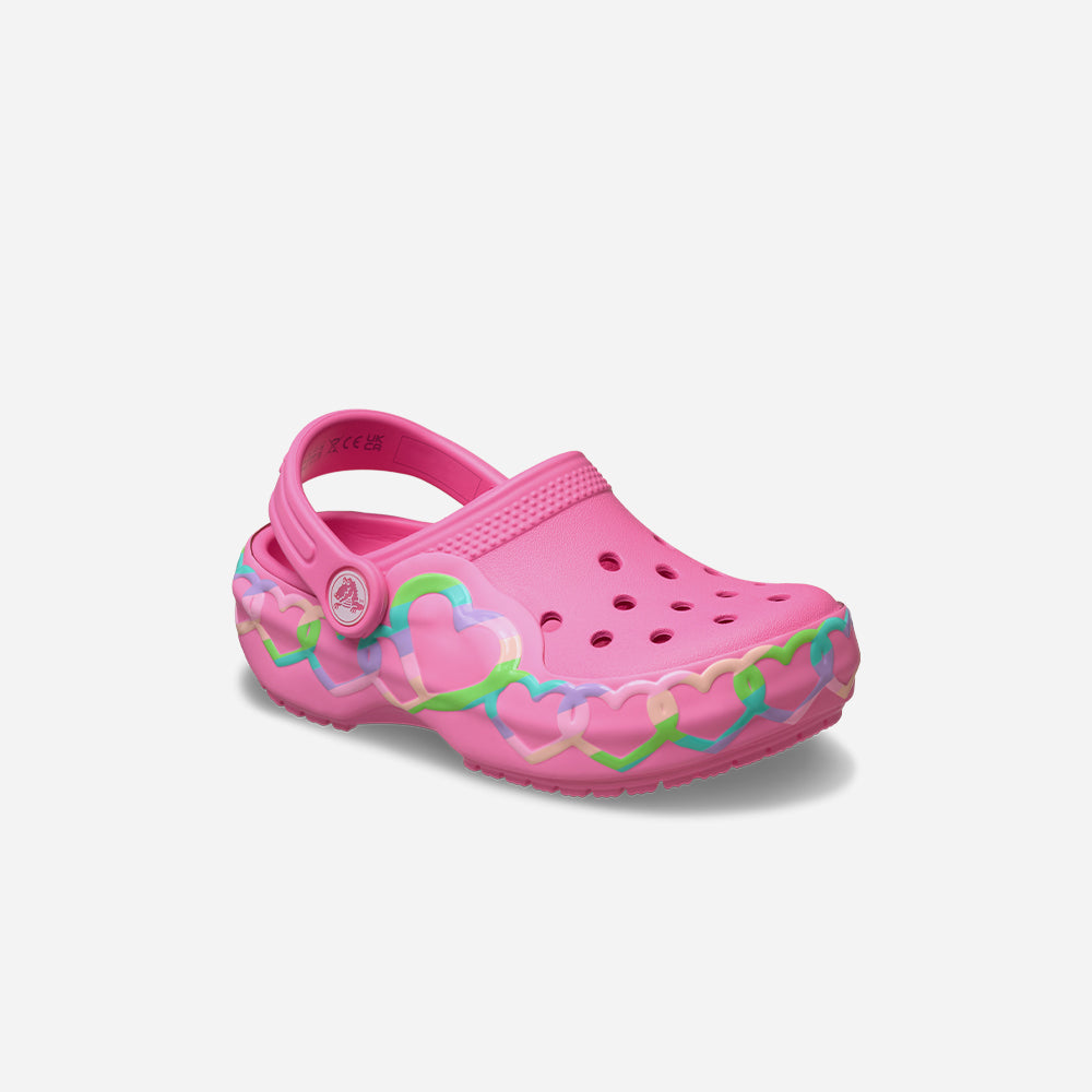Giày Clog Trẻ Em Crocs Classic Heart Lights - Hồng - Supersports Vietnam