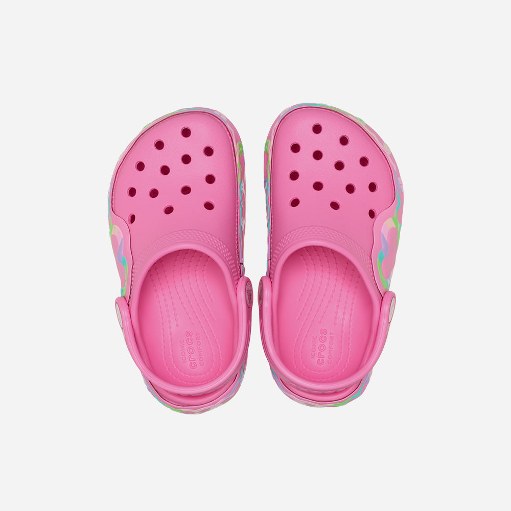 Giày Clog Trẻ Em Crocs Classic Heart Lights - Hồng - Supersports Vietnam