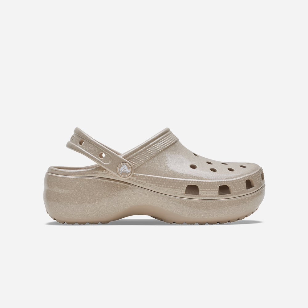 Giày Clog Nữ Crocs Classic Platform Ultra Shine - Nâu - Supersports Vietnam